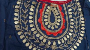 Navy Blue Kurta With Sharara Set