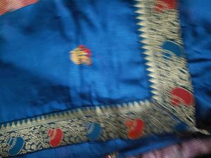 Elegant Blue Embroidered Saree