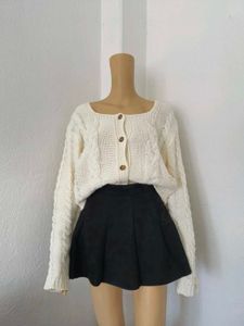 Knitted Square Neck Cardigan