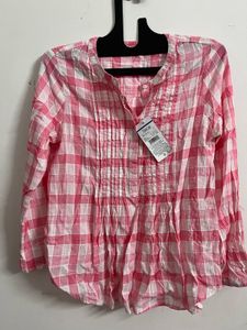 Pink Plaid Top