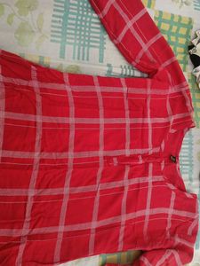Red Checked Kurti