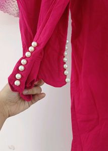 Elegant Pink Suit with Heavy Golden Lace Dupatta ✨