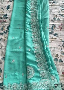 Aqua Green Sequence Saree...