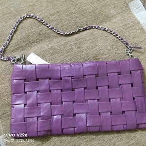 Woven Purple Clutch