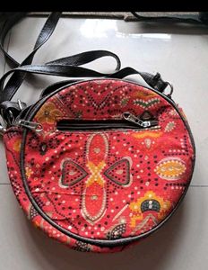 Red Patterned Crossbody Bag