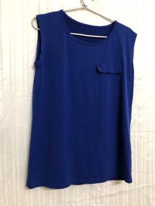 Navy Blue Sleevless Top