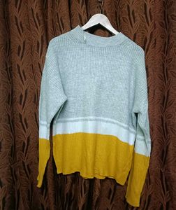 Color Block Knit Pullover Sweater