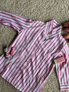Pink Striped Oversized Shirt