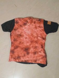Orange &amp; Black Graphic Print Shirt