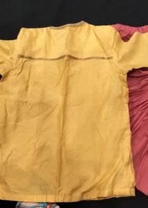Lil Peacock Gold Pink Kurta Set