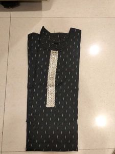 Black &amp; Silver Embellished Kurti - Size S