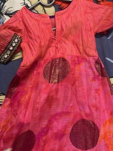 Coral &amp; Pink Ethnic Dress