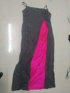 Gray &amp; Pink Maxi Slip Dress