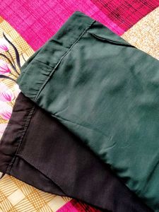 Black &amp; Green Casual Pants