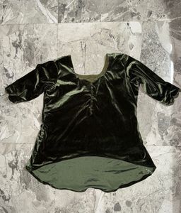 Green Velvet Kurta Set