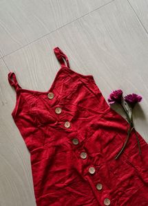 A Line Cotton Midi Dress