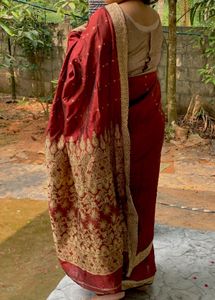 Elegant Maroon Saree