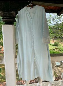 LIGHT SEA GREEN LONG KURTA OR DRESS