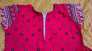 Red Printed Girls Dress