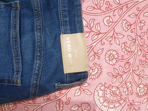 Striped V-Neck Top And Jeans