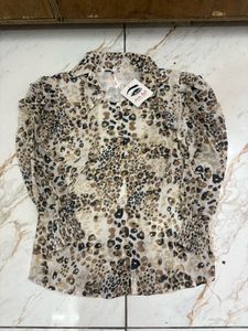 Leopard Print Sheer Top