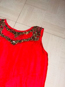 Elegant Crimson Red Evening Gown