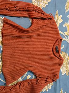 Zudio I Ribbed Sleeve-Tie Sweater