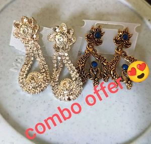 Earring Combo: Rhinestone & Blue Accent