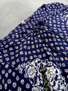 Blue Floral Print Top