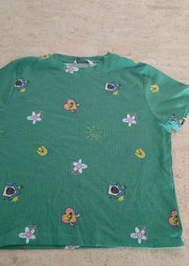 Cute Green Patterned T-Shirt