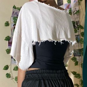 Raw Edge Cropped Bolero
