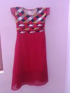 Patterned Red Dress