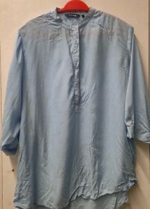 Light Blue 3/4 Sleeve Tunic Top