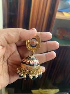 Black Jhumka Earrings