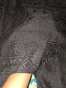 Party laser cut women black top