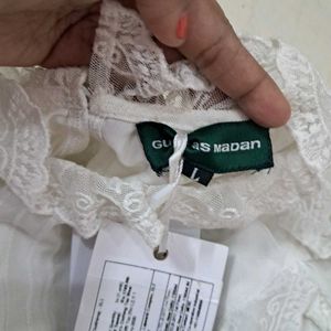 Royal White Western Lace Top