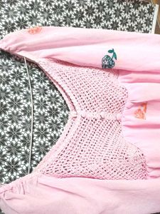 Pink Crochet Detail Top ✨💓