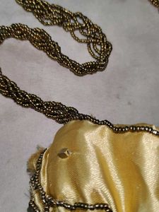 Golden Clutch With Mirror Work