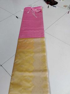 Elegant light yellow pink saree...