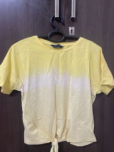 Cute Yellow Tie-dye Top