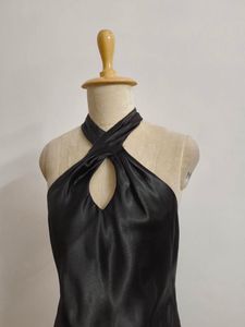 Sleek Black Halter Maxi Dress