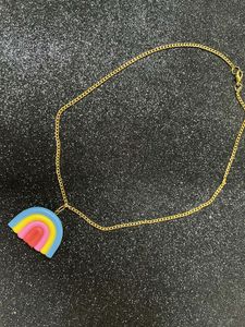 Handmade Clay Rainbow Necklace 🌈