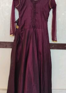 Elegant Maroon Embroidered Anarkali
