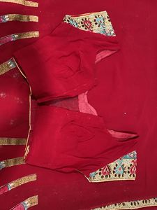 Heavy Red Sari With Blouse