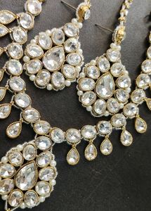 White Stone HeavyJewellery Set