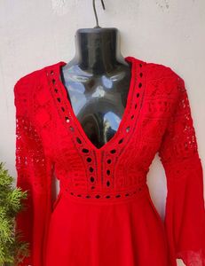 Tomato Red Cocktail Party Dress