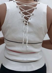 Striped White Top