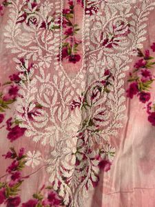 Floral Printed Chikankari Kurta