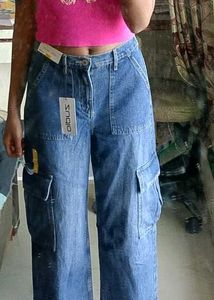 Blue Denim Cargo Shorts