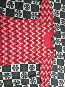 Kurta Dark Pink Patterned Sleeve Top